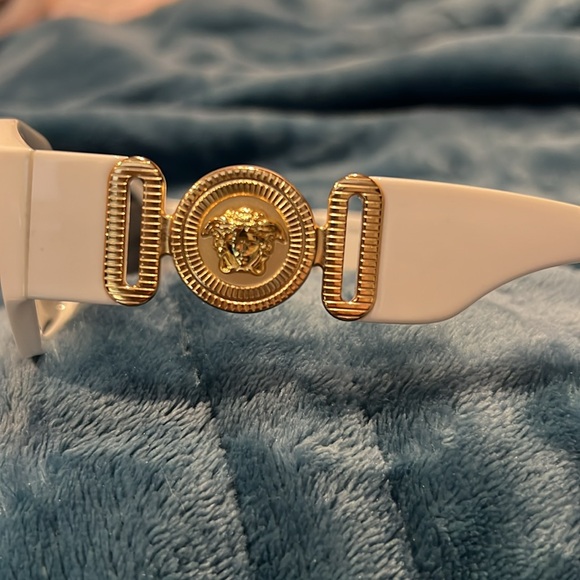 #202. Versace Medeusa Biggie Sunglasses.  White main image 6